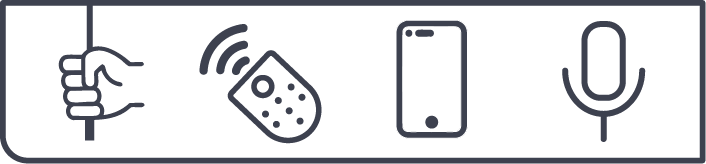 Acionamento motorizado: controle remoto, celular e voz